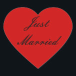 Just Married Stickers<br><div class="desc">Aufkleber in rot/schwarz. Just Married</div>