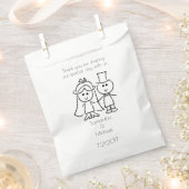Just Married Strichmännchen Couple White Gevor Bag Geschenktütchen (Ausgeschnitten)