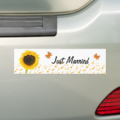 Just Married Sunflower Butterfly Autoaufkleber (Auf Auto)