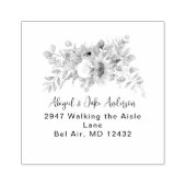 Just Married Sunflower Modern Address Rubber Brief Gummistempel (Prägung)