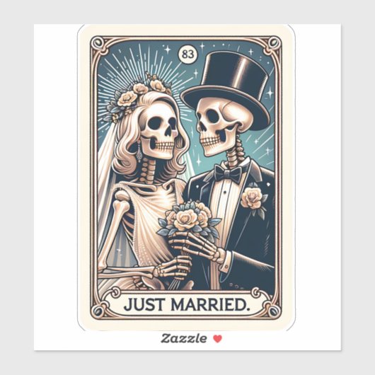 Just Married Tarot Card Aufkleber (Blatt)