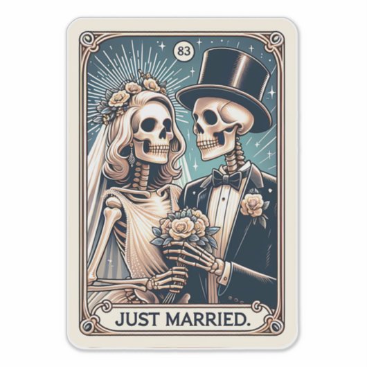 Just Married Tarot Card Aufkleber (Vorderseite)