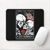 Just Married Tarot Card Halloween Skeleton Couple Mousepad (Mit Mouse)