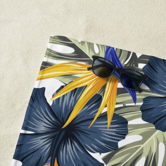 Just Married Tropical Newlyweds Personalisierte Ge Strandtuch (Beispiel)