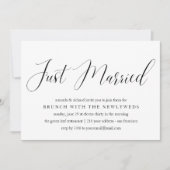 Just Married Typografy Post Hochzeit Brunch Einladung (Vorderseite)