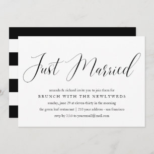 Just Married Typografy Post Hochzeit Brunch Einladung