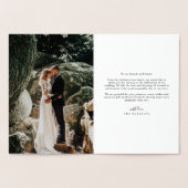 Just Married Typografy Wedding Anuncement Foto Folienkarte (Innenseite)