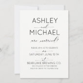 Just Married Typografy Wedding Party Einladung (Vorderseite)