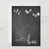 Just Married Typography Edison Lights Chalkboard Einladung (Rückseite)