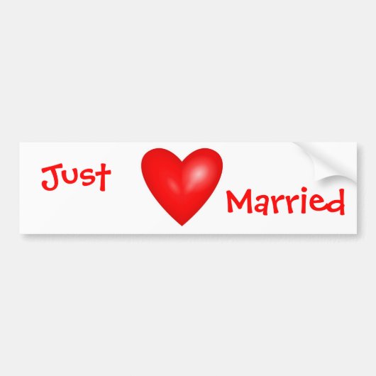 Just Married Valentine Autoaufkleber (Vorne)