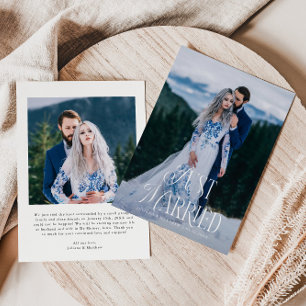 Just Married Vintag Elegance Wedding Foto Ankündigung