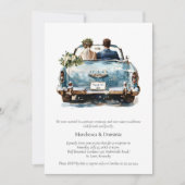 Just Married Vintage Car Reception Celebration | Einladung (Vorderseite)
