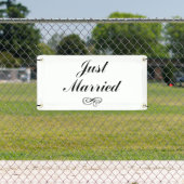 Just Married Vintage Wedding Car Sign Banner (Insitu)
