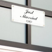 Just Married Vintage Wedding Car Sign Banner (Äußeres Gebäude)