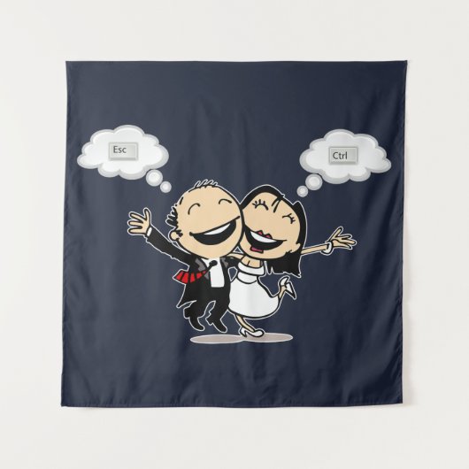 Just married wandteppich (Vorderseite)