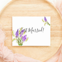 Just Married Watercolor Lavendel und Green Floral
