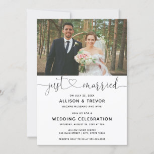 Just Married Wedding Announcement Empfang Einladung