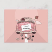Just Married Wedding Announcement Liebe Postcard Ankündigungspostkarte (Vorderseite)