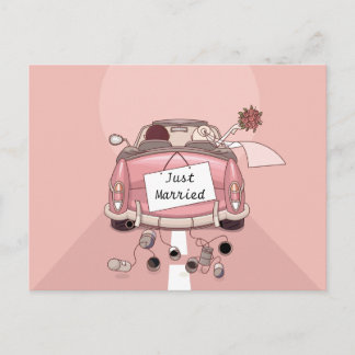 Just Married Wedding Announcement Liebe Postcard Ankündigungspostkarte