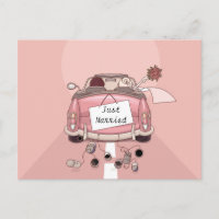 Just Married Wedding Announcement Liebe Postcard