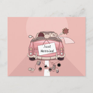 Just Married Wedding Announcement Liebe Postcard Ankündigungspostkarte