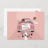 Just Married Wedding Announcement Liebe Postcard Ankündigungspostkarte (Vorne/Hinten)