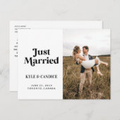 Just Married Wedding Announcement Post Message Postkarte (Vorne/Hinten)