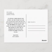 Just Married Wedding Announcement Post Message Postkarte (Rückseite)