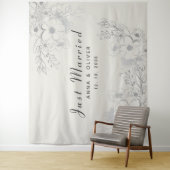 Just Married Wedding Backdrop Wandteppich (Beispiel)