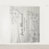 Just Married Wedding Backdrop Wandteppich (Vorderseite)