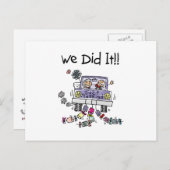 Just Married Wedding Car Ankündigungspostkarte (Vorne/Hinten)