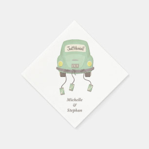 Just Married Wedding Car Serviette