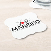 Just Married Wedding Custom Untersetzer (angewinkelt)