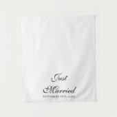 Just Married Wedding Date Fabric Car Banner Sign Wandteppich (Vorderseite)