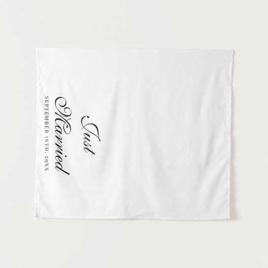 Just Married Wedding Date Fabric Car Banner Sign Wandteppich (Vorderseite (Horizontal))