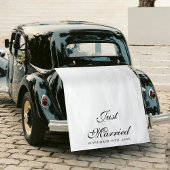 Just Married Wedding Date Fabric Car Banner Sign Wandteppich