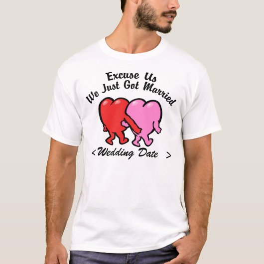 Just Married (Wedding Date) T - Shirt (Vorderseite)