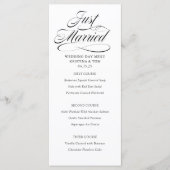 Just Married Wedding Day Menu Programm (Vorderseite)