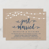Just Married, Wedding Elopement Party Celebration Einladung (Vorne/Hinten)