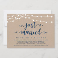 Just Married, Wedding Elopement Party Celebration