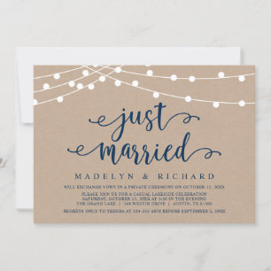 Just Married, Wedding Elopement Party Celebration Einladung