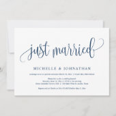 Just Married, Wedding Elopement Party Celebration Einladung (Vorderseite)