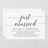 Just Married, Wedding Elopement Party Celebration Einladung (Vorne/Hinten)