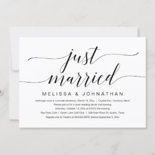 Just Married, Wedding Elopement Party Celebration Einladung