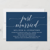 Just Married, Wedding Elopement Party Celebration Einladung (Vorderseite)