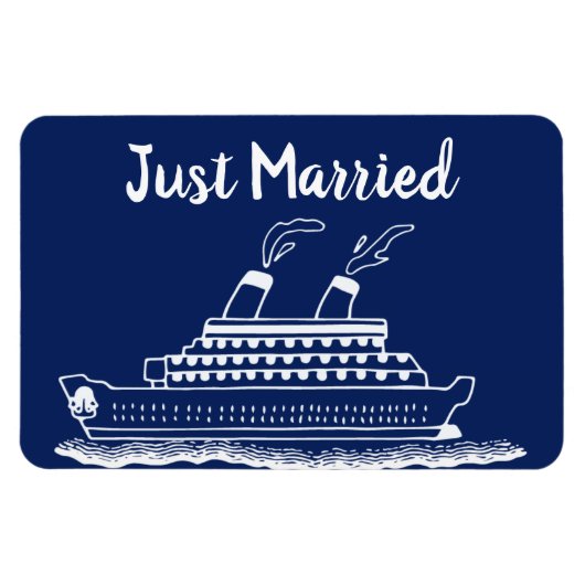 Just Married Wedding Flitterwochen Kreuzfahrtkabin Magnet (Horizontal)