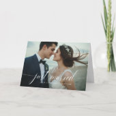 Just Married Wedding Folded Announcement Card Ankündigung (Vorderseite)