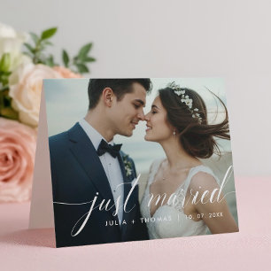 Just Married Wedding Folded Announcement Card Ankündigung