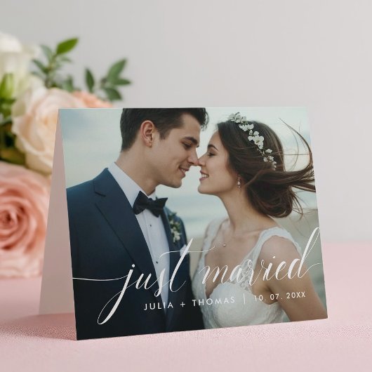 Just Married Wedding Folded Announcement Card Ankündigung