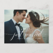Just Married Wedding Folded Announcement Postcard Ankündigungspostkarte (Vorderseite)